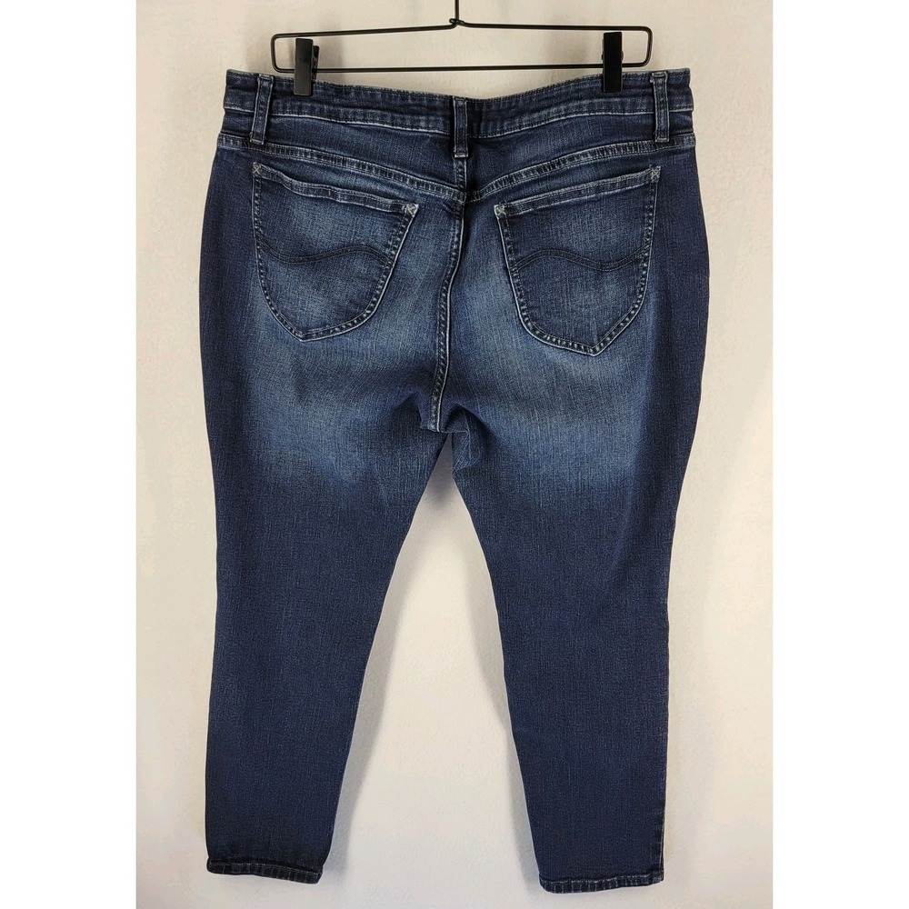 Lee Riders Jeans Womens‎ 18P Mid Rise Modern Skinny Dark Wash Stretch - Picture 2 of 8